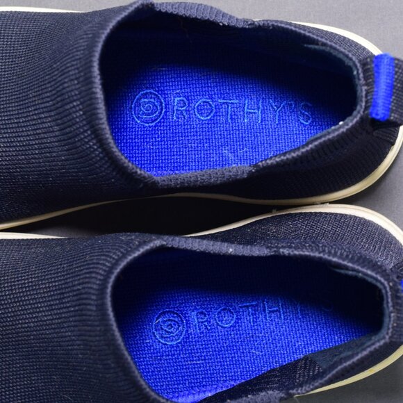 Rothy’s The Chelsea Boot Pull On High Top Sneaker Washable Shoe Mesh Navy Blue 8 - Picture 8 of 13